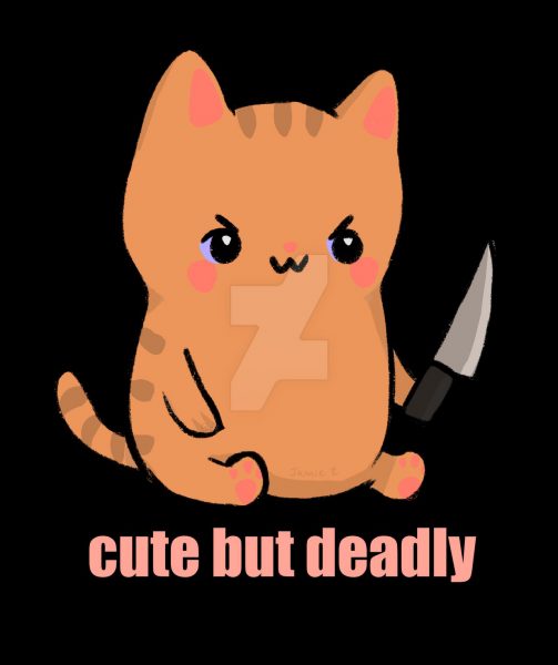 ảnh mèo cầm dao cute but deadly