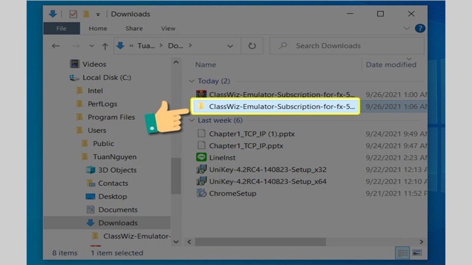 Mở thư mục chứa file cài đặt